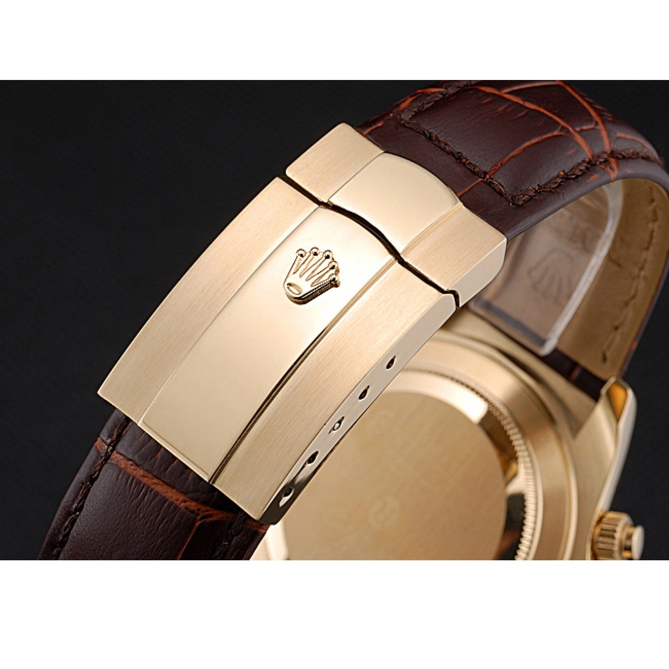 Aaa replica watch Subdials Leather 622634 Bracelet Case Rolex Gold Black Cosmograph Brown Daytona 0731